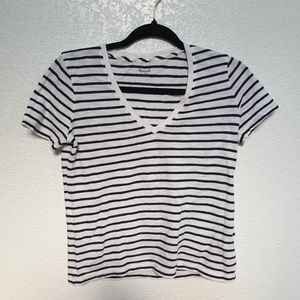 Madewell black white stripe tshirt short sleeves Size XXS